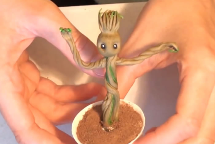 Tuto Fimo bébé Groot : faire un bébé Groot en pâte Fimo