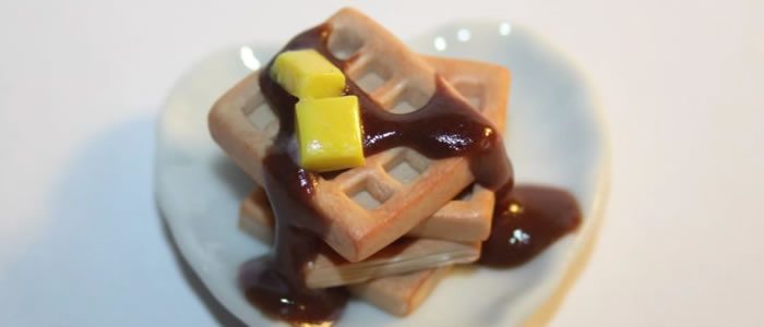 Tuto Fimo gaufres chocolat – Faire des gaufres chocolat en pâte Fimo