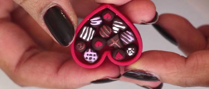 Tuto Fimo boîte de chocolats (St Valentin) – Faire une boîte de chocolats en pâte Fimo