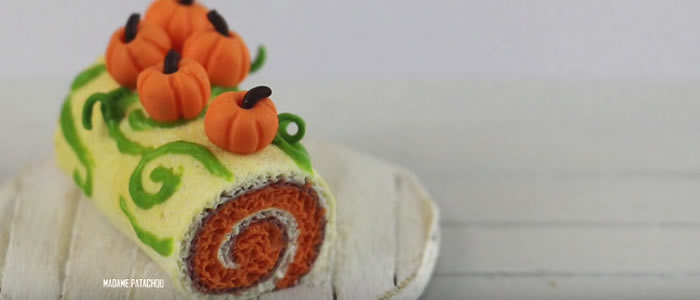 Tuto Fimo bûche à la citrouille (Halloween) – Faire une bûche à la citrouille en pâte Fimo