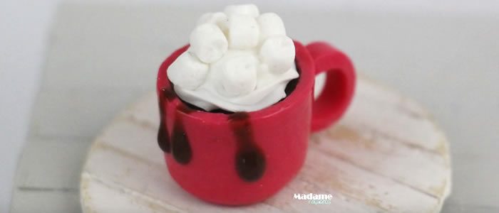 Tuto Fimo chocolat chaud petits chamallow – Faire un chocolat chaud petits chamallow en pâte Fimo