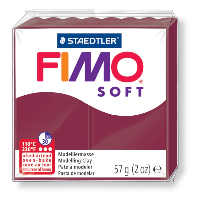 Pain de pâte Fimo Soft 57g Rouge Merlot n°23