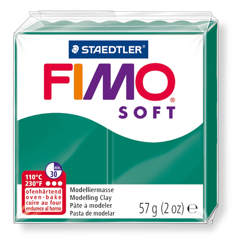 Pain de pâte Fimo Soft 57g Vert Emeraude n°56